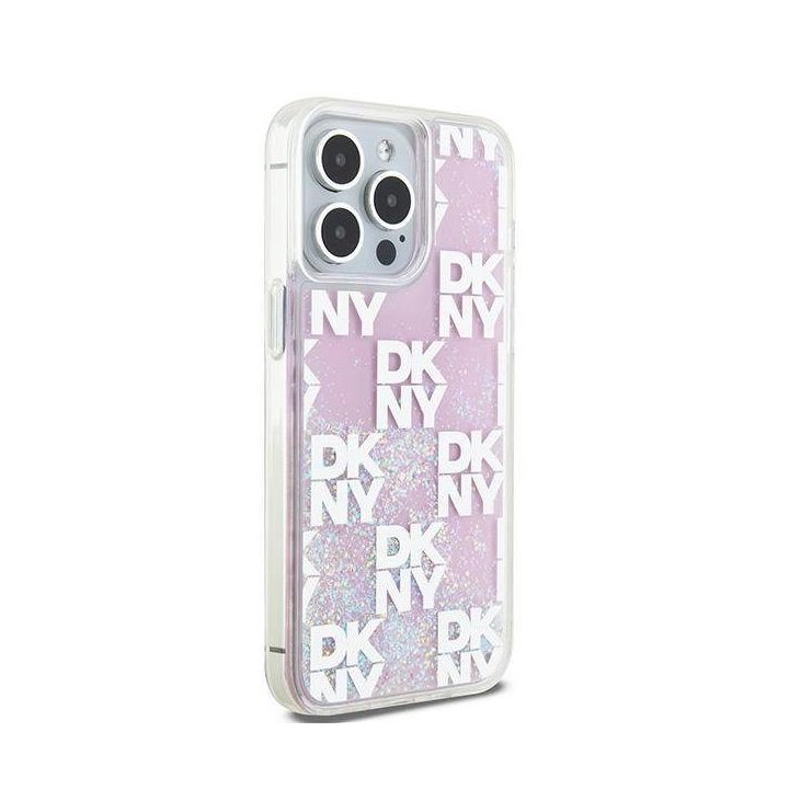 DKNY Liquid Glitter Multilogo“ dėklas iPhone 15 Pro Max“ – rausvas
