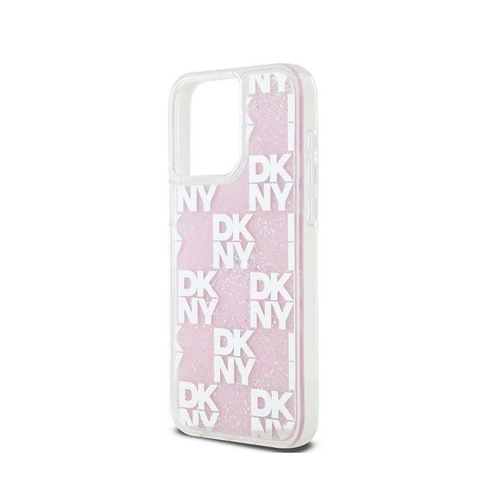 DKNY Liquid Glitter Multilogo“ dėklas iPhone 15 Pro Max“ – rausvas