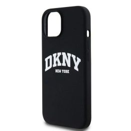 DKNY Liquid Silicone White Printed Logo MagSafe dėklas skirtas iPhone 12/12 Pro - juoda