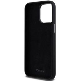 DKNY Liquid Silicone Metal Logo“ dėklas iPhone 15 Pro“, juodos spalvos
