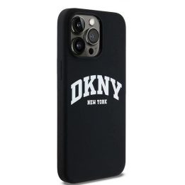 DKNY Liquid Silicone White Printed Logo MagSafe dėklas iPhone 14 Pro Max“ – juodas