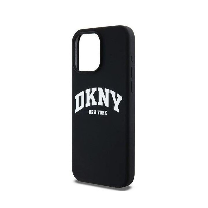 DKNY Liquid Silicone White Printed Logo MagSafe dėklas iPhone 14 Pro Max“ – juodas