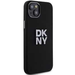 DKNY Liquid Silicone Metal Logo“ dėklas iPhone 15 / 14 / 13“ – juoda