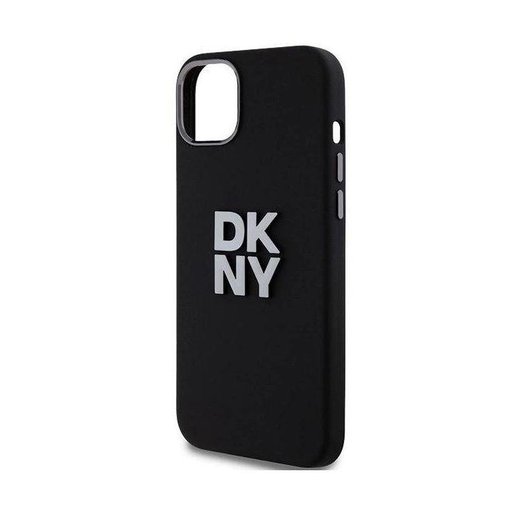 DKNY Liquid Silicone Metal Logo“ dėklas iPhone 15 / 14 / 13“ – juoda