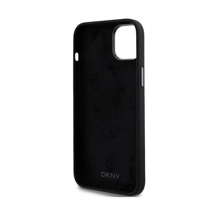 DKNY Liquid Silicone Metal Logo“ dėklas iPhone 15 / 14 / 13“ – juoda
