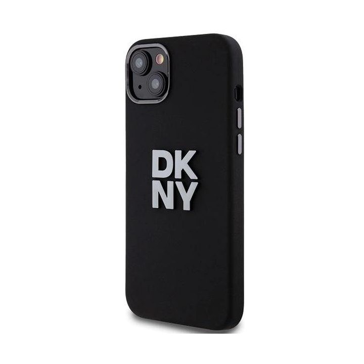 DKNY Liquid Silicone Metal Logo“ dėklas iPhone 15 / 14 / 13“ – juoda