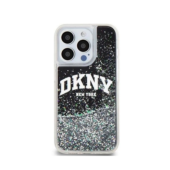 DKNY Liquid Glitter Big Logo dėklas iPhone 14 Pro“ – juodas