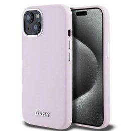 DKNY“ Liquid Silicone Small Metal Logo MagSafe“ dėklas skirtas iPhone 15“ / 14“ / 13“ modeliams – rausvas
