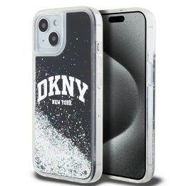 DKNY Liquid Glitter“ dėklas su dideliu logotipu iPhone 14“ / 15“ / 13“ – juodos spalvos