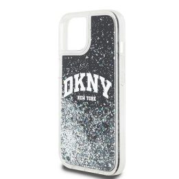 DKNY Liquid Glitter Big Logo dėklas skirtas iPhone 12 Pro / 12“ išmaniesiems telefonams – juodos spalvos