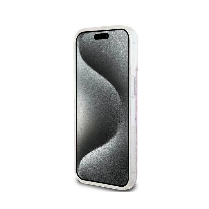DKNY Liquid Glitter Multilogo dėkliukas iPhone 15“ / 14“ / 13“ – rausvas