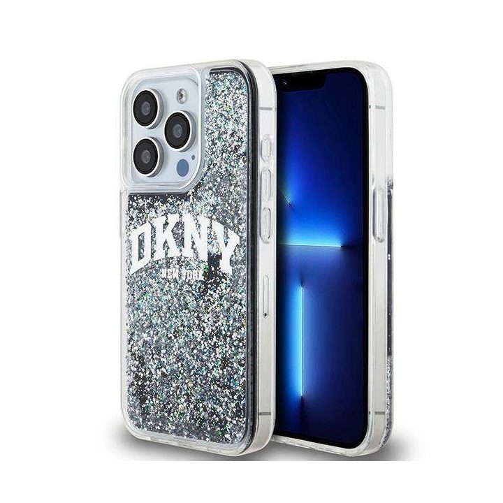 DKNY Liquid Glitter Big Logo dėklas iPhone 13 Pro“ / 13 – juoda
