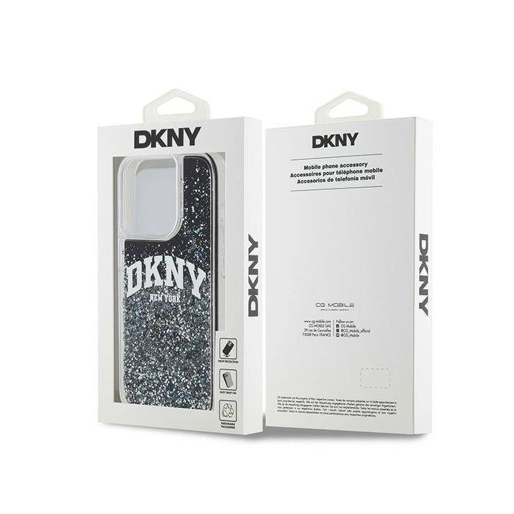 DKNY Liquid Glitter Big Logo dėklas iPhone 13 Pro“ / 13 – juoda