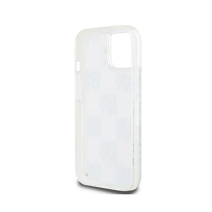 DKNY Liquid Glitter Multilogo“ dėklas iPhone 15 / 14 / 13 telefonams – balta spalva