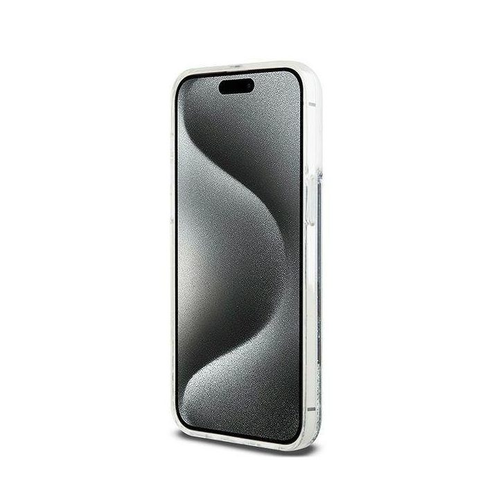 DKNY Liquid Glitter Big Logo dėklas iPhone 13 Pro Max telefonui - juodas