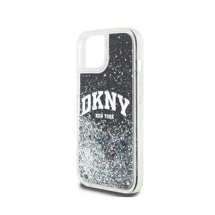 DKNY Liquid Glitter Big Logo įdėklas iPhone 15 Plus“ / iPhone 14 Plus“ – juodas