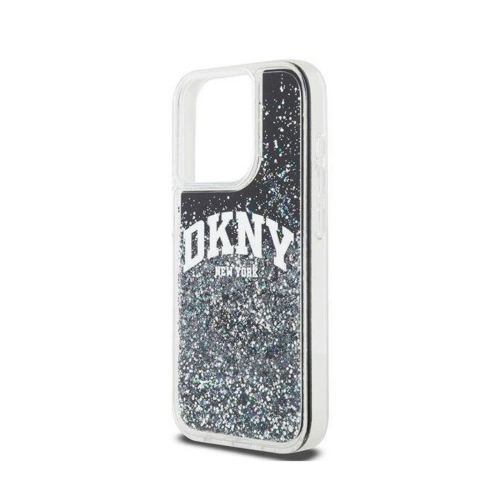 DKNY Liquid Glitter Big Logo dėklas iPhone 15 Pro“ – juodas