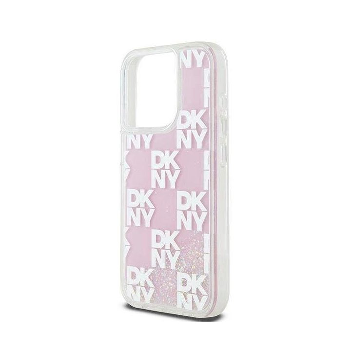DKNY Liquid Glitter Multilogo“ dėklas iPhone 15 Pro“ – rausvas