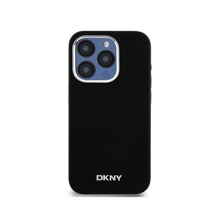 DKNY skystas silikonas Minimalus metalinis logotipas MagSafe dėklas iPhone 14 Pro“ – juodas