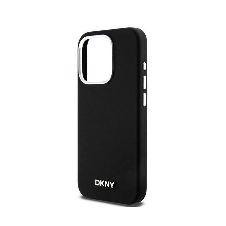 DKNY skystas silikonas Minimalus metalinis logotipas MagSafe dėklas iPhone 14 Pro“ – juodas