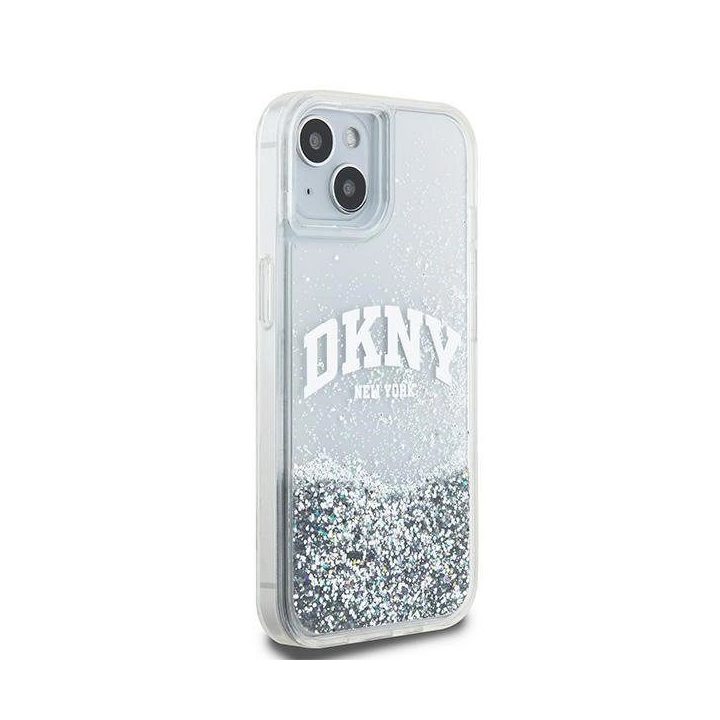 DKNY Liquid Glitter Big Logo“ dėklas skirtas iPhone 15 / 14 / 13“ – baltas