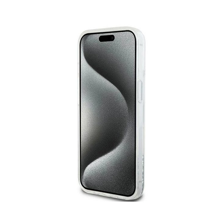 DKNY Liquid Glitter Big Logo“ dėklas skirtas iPhone 15 / 14 / 13“ – baltas