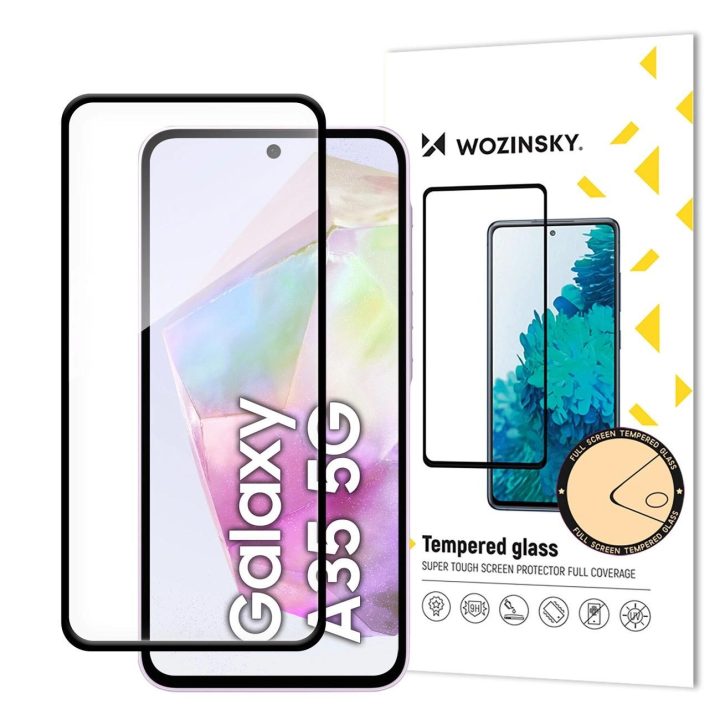 Neįtikėtinai tvirtas Samsung Galaxy A35“ grūdintas stiklas su juodu rėmeliu