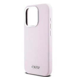 DKNY Liquid Silicone Small Metal Logo MagSafe dėklas iPhone 14 Pro - rožinis