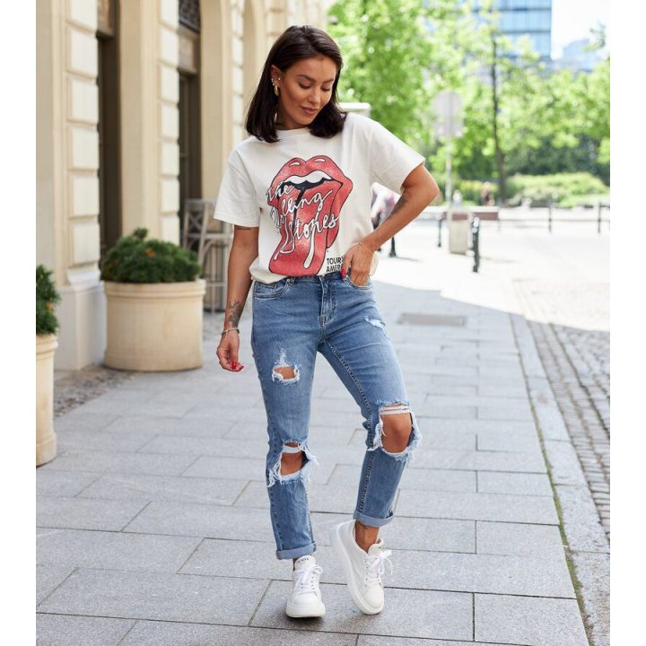 Mom fit“ džinsai su Forconese“ įplėšomis
