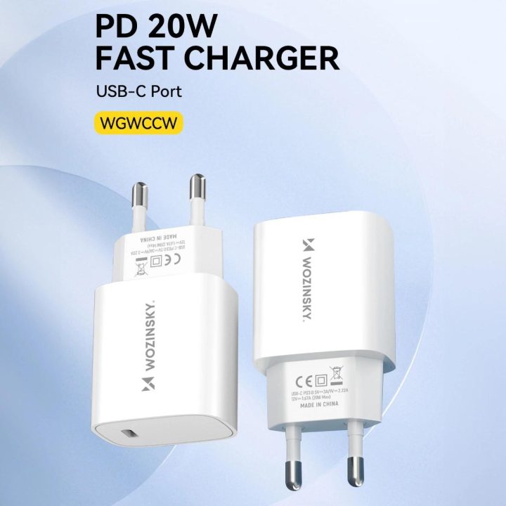 20W USB-C tinklinis įkroviklis – baltas