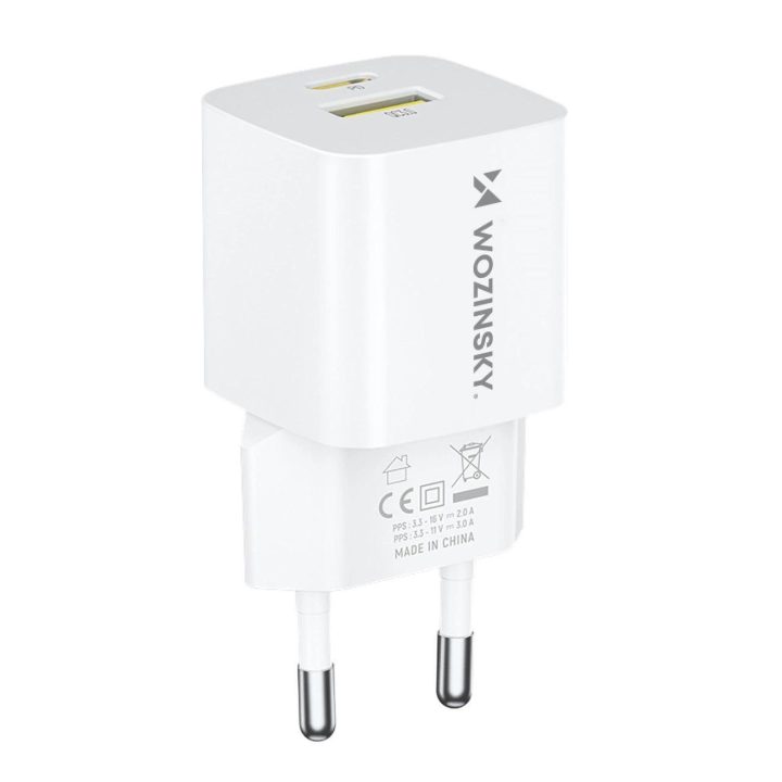 WWCEAC GaN USB C 33 W sieninis įkroviklis – baltas
