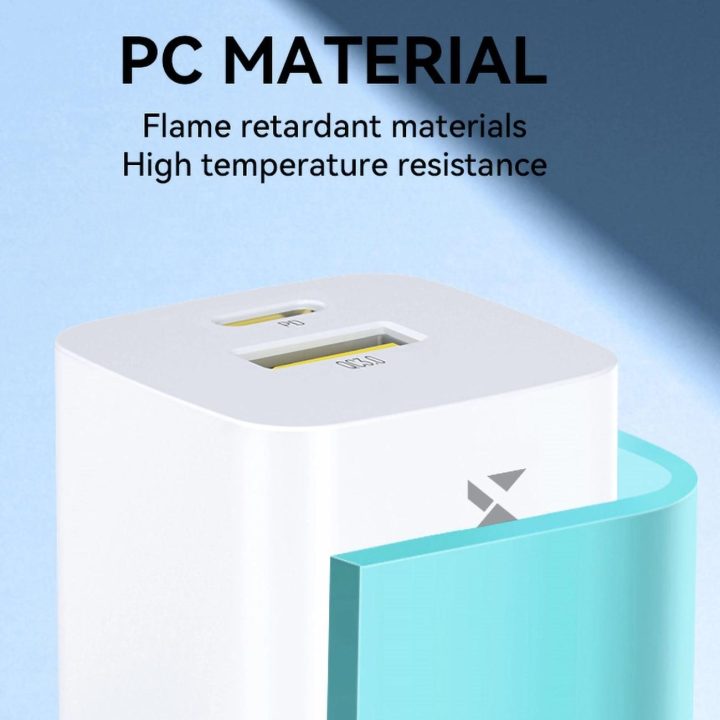 WWCEAC GaN USB C 33 W sieninis įkroviklis – baltas