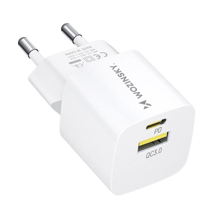 WWCEAC GaN USB C 33 W sieninis įkroviklis – baltas