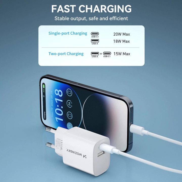 tinklo įkroviklis USB C 20 W – baltas