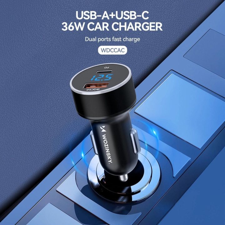 automobilinis kroviklis USB A 36 W – juodas