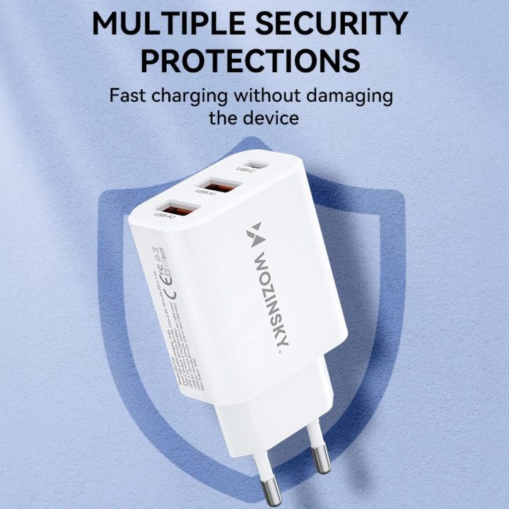 30W USB A sieninis kroviklis – baltas