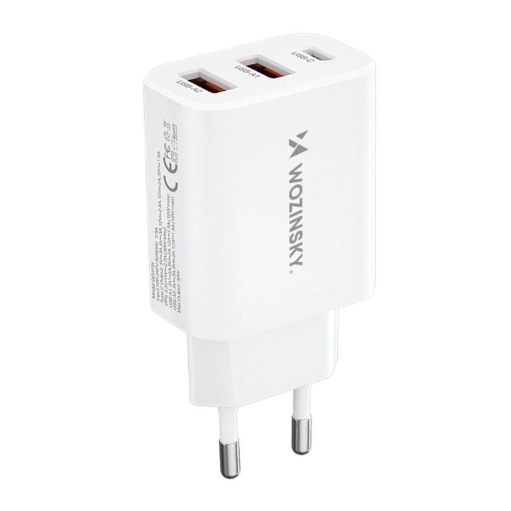 30W USB A sieninis kroviklis – baltas
