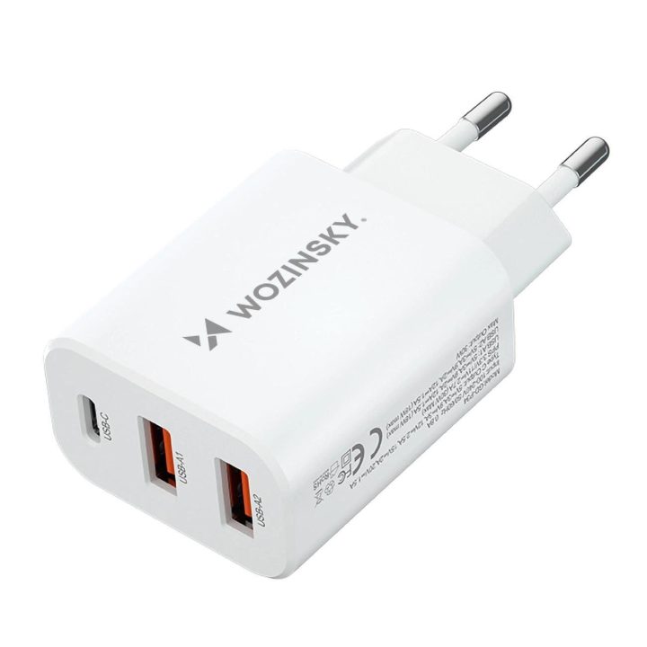 30W USB A sieninis kroviklis – baltas
