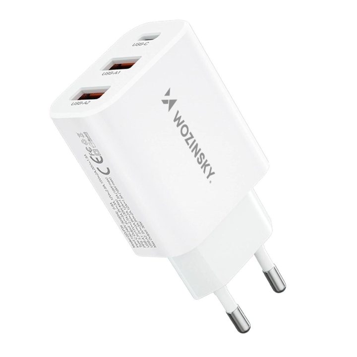 30W USB A sieninis kroviklis – baltas