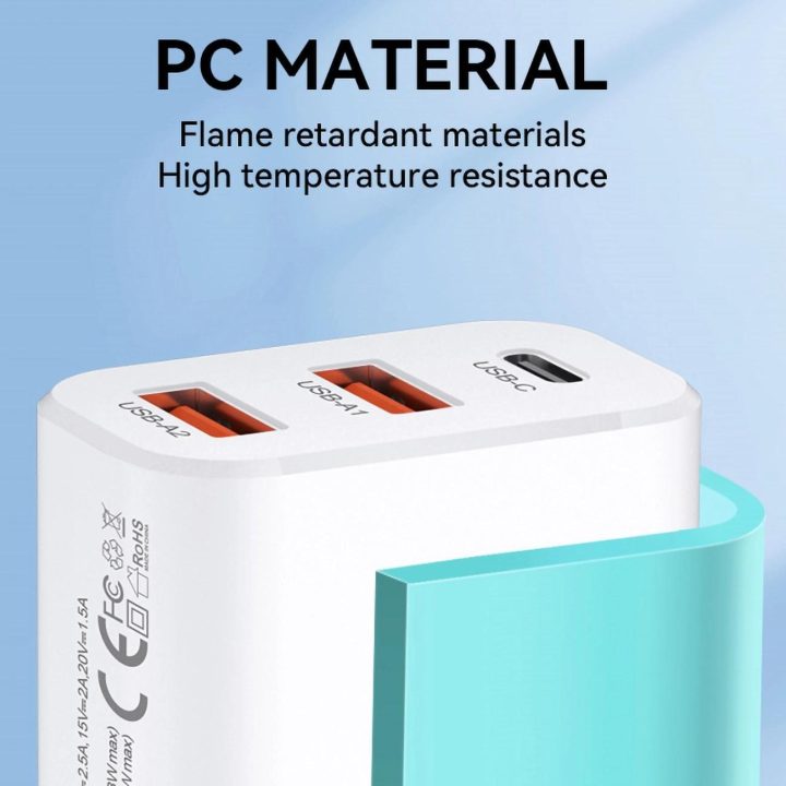 30W USB A sieninis kroviklis – baltas