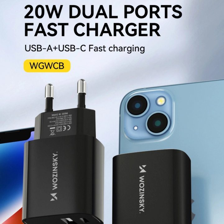 Įkroviklis WGWCB USB C 20 W, juodas