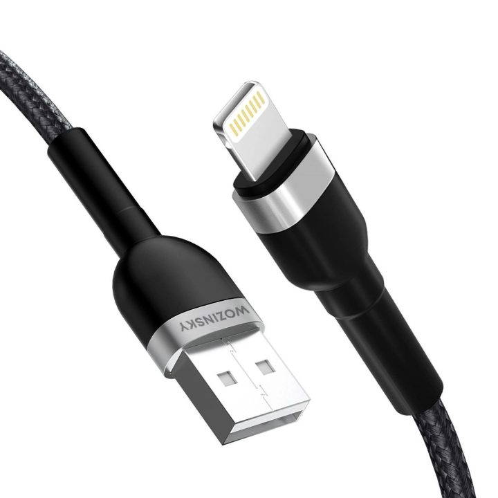 USB-A / Lightning“ 2,4 A kabelis 1 m - juodas