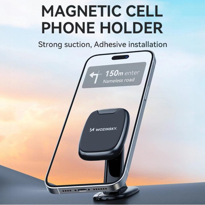 magnetinis laikiklis automobilio prietaisų skydui - juodas