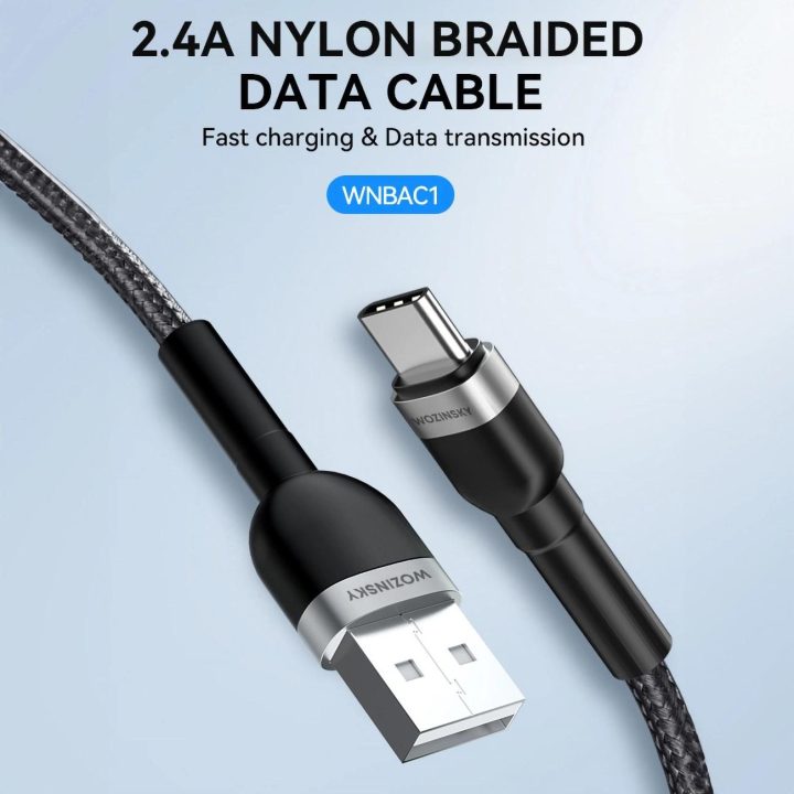 USB C 2.4A WNBAC1“ kabelis 1 m – juodas