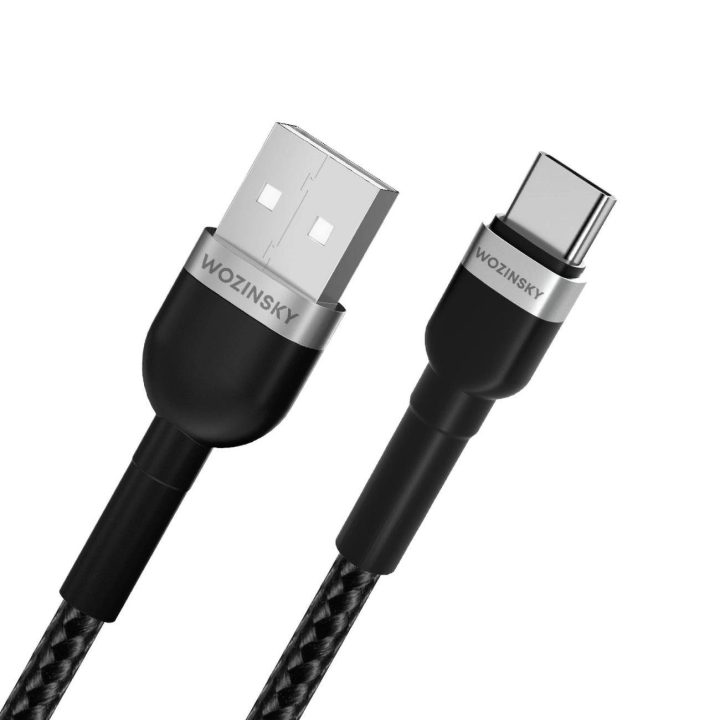 USB C 2.4A kabelis 2 m – juodas