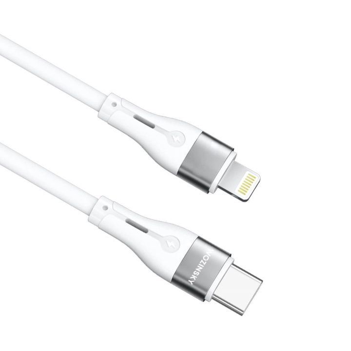 Lightning“ / USB-C PD 27 W kabelis, 1 m – baltas