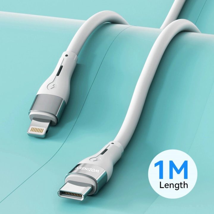 Lightning“ / USB-C PD 27 W kabelis, 1 m – baltas