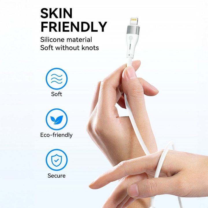 Lightning“ / USB-C PD 27 W kabelis, 1 m – baltas