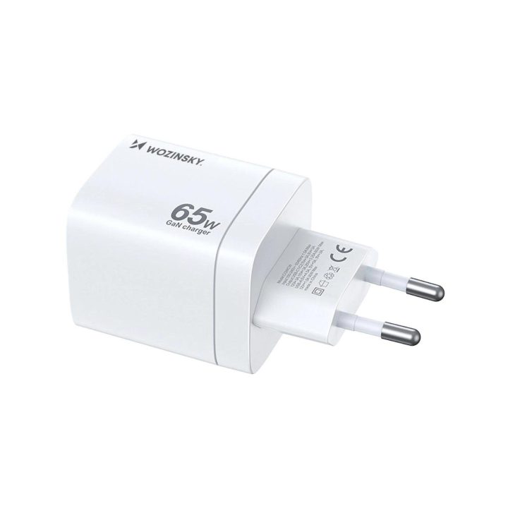 65W USB C GaN sieninis įkroviklis - baltas