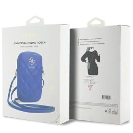 Telefono dėklas Guess Zip Quilted 4G rankinę – mėlyną